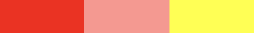 A bar of three colours which are made up of mixing red, transparency and green.