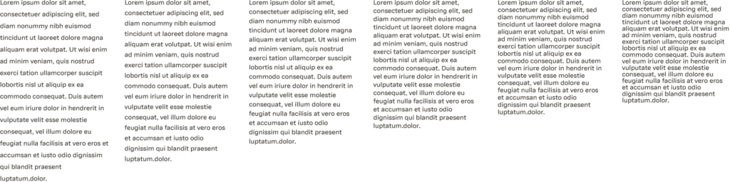 A block paragraph of dummy text repeated 5 times, with each successive block possessing a tighter line height.